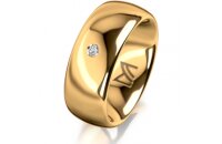 Ring 18 Karat Gelbgold 8.0 mm poliert 1 Brillant G vs...