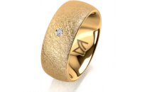 Ring 18 Karat Gelbgold 8.0 mm kreismatt 1 Brillant G vs...
