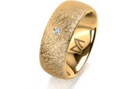 Ring 18 Karat Gelbgold 8.0 mm kristallmatt 1 Brillant G...