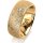 Ring 18 Karat Gelbgold 8.0 mm kristallmatt 3 Brillanten G vs Gesamt 0,080ct