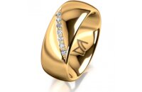 Ring 18 Karat Gelbgold 8.0 mm poliert 7 Brillanten G vs...
