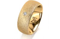 Ring 18 Karat Gelbgold 8.0 mm kreismatt 1 Brillant G vs...