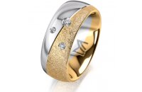 Ring 14 Karat Gelb-/Weissgold 8.0 mm kreismatt 3...
