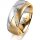 Ring 14 Karat Gelb-/Weissgold 8.0 mm sandmatt 7 Brillanten G vs Gesamt 0,095ct