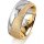 Ring 14 Karat Gelb-/Weissgold 8.0 mm kreismatt 1 Brillant G vs 0,035ct