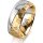 Ring 18 Karat Gelb-/Weissgold 8.0 mm diamantmatt