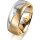 Ring 18 Karat Gelb-/Weissgold 8.0 mm sandmatt 1 Brillant G vs 0,025ct