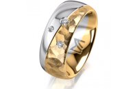 Ring 18 Karat Gelb-/Weissgold 8.0 mm diamantmatt 3...
