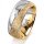 Ring 18 Karat Gelb-/Weissgold 8.0 mm kristallmatt 1 Brillant G vs 0,035ct