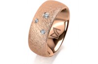 Ring 14 Karat Rotgold 8.0 mm kreismatt 3 Brillanten G vs...