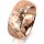 Ring 14 Karat Rotgold 8.0 mm diamantmatt 3 Brillanten G vs Gesamt 0,080ct