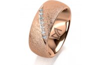 Ring 14 Karat Rotgold 8.0 mm kreismatt 7 Brillanten G vs...