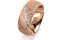 Ring 14 Karat Rotgold 8.0 mm kristallmatt 7 Brillanten G...