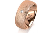 Ring 14 Karat Rotgold 8.0 mm kreismatt 1 Brillant G vs...
