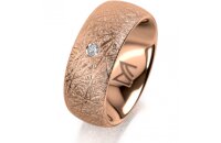Ring 14 Karat Rotgold 8.0 mm kristallmatt 1 Brillant G vs...