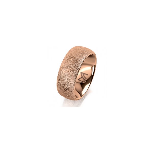 Ring 18 Karat Rotgold 8.0 mm kristallmatt