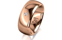 Ring 18 Karat Rotgold 8.0 mm poliert 1 Brillant G vs 0,025ct