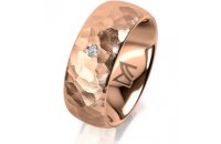 Ring 18 Karat Rotgold 8.0 mm diamantmatt 1 Brillant G vs...