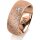 Ring 18 Karat Rotgold 8.0 mm kristallmatt 3 Brillanten G vs Gesamt 0,080ct