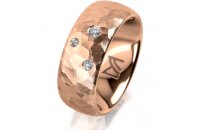 Ring 18 Karat Rotgold 8.0 mm diamantmatt 3 Brillanten G...