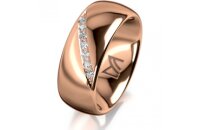 Ring 18 Karat Rotgold 8.0 mm poliert 7 Brillanten G vs...