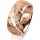 Ring 18 Karat Rotgold 8.0 mm diamantmatt 7 Brillanten G vs Gesamt 0,095ct
