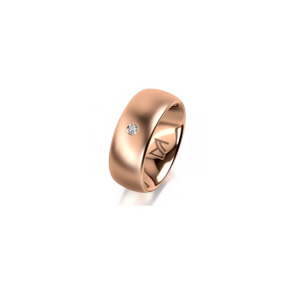 Ring 18 Karat Rotgold 8.0 mm l&auml;ngsmatt 1 Brillant G vs 0,035ct