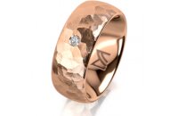 Ring 18 Karat Rotgold 8.0 mm diamantmatt 1 Brillant G vs...