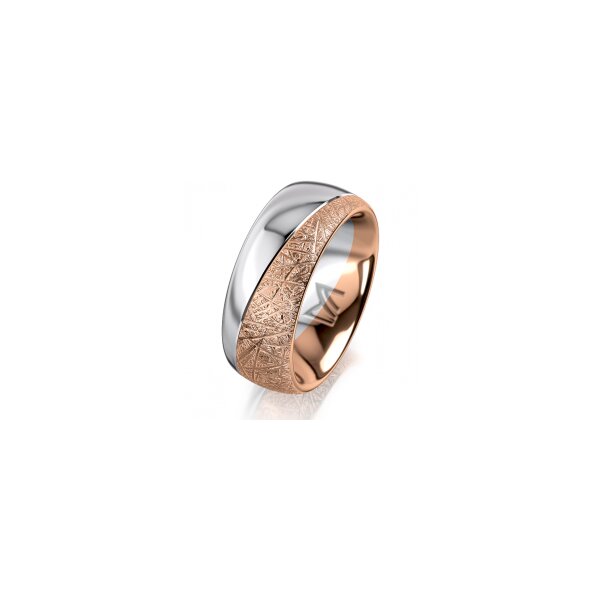 Ring 14 Karat Rot-/Weissgold 8.0 mm kristallmatt