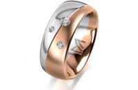 Ring 14 Karat Rot-/Weissgold 8.0 mm l&auml;ngsmatt 3...