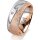 Ring 14 Karat Rot-/Weissgold 8.0 mm kreismatt 3 Brillanten G vs Gesamt 0,080ct