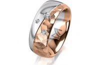 Ring 14 Karat Rot-/Weissgold 8.0 mm diamantmatt 3...