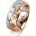 Ring 14 Karat Rot-/Weissgold 8.0 mm diamantmatt 3 Brillanten G vs Gesamt 0,080ct