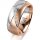 Ring 14 Karat Rot-/Weissgold 8.0 mm sandmatt 7 Brillanten G vs Gesamt 0,095ct