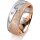 Ring 14 Karat Rot-/Weissgold 8.0 mm kreismatt 5 Brillanten G vs Gesamt 0,115ct