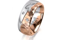 Ring 14 Karat Rot-/Weissgold 8.0 mm diamantmatt 5...
