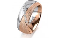 Ring 18 Karat Rot-/Weissgold 8.0 mm kreismatt 7...
