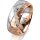 Ring 18 Karat Rot-/Weissgold 8.0 mm diamantmatt 7 Brillanten G vs Gesamt 0,095ct