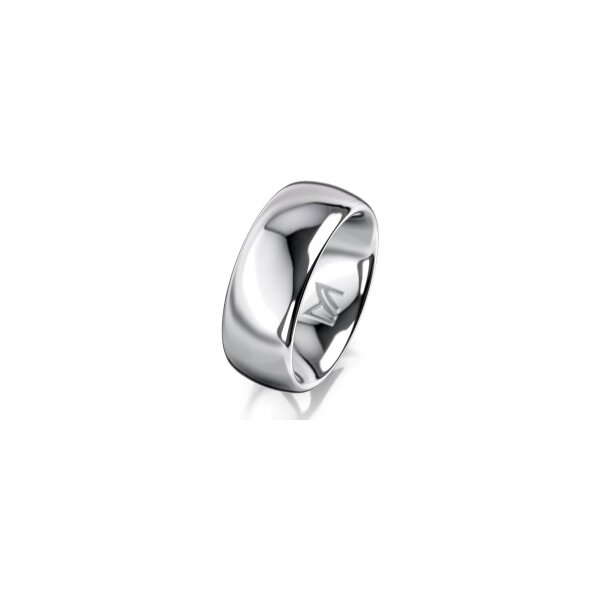 Ring 14 Karat Weissgold 8.0 mm poliert