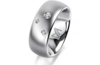 Ring 14 Karat Weissgold 8.0 mm l&auml;ngsmatt 3...