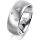 Ring 14 Karat Weissgold 8.0 mm sandmatt 3 Brillanten G vs Gesamt 0,080ct
