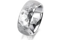 Ring 14 Karat Weissgold 8.0 mm diamantmatt 3 Brillanten G...