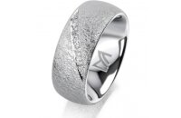 Ring 14 Karat Weissgold 8.0 mm kreismatt 7 Brillanten G...