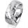 Ring 14 Karat Weissgold 8.0 mm diamantmatt 7 Brillanten G vs Gesamt 0,095ct