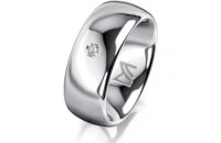 Ring 14 Karat Weissgold 8.0 mm poliert 1 Brillant G vs...