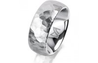 Ring 18 Karat Weissgold 8.0 mm diamantmatt