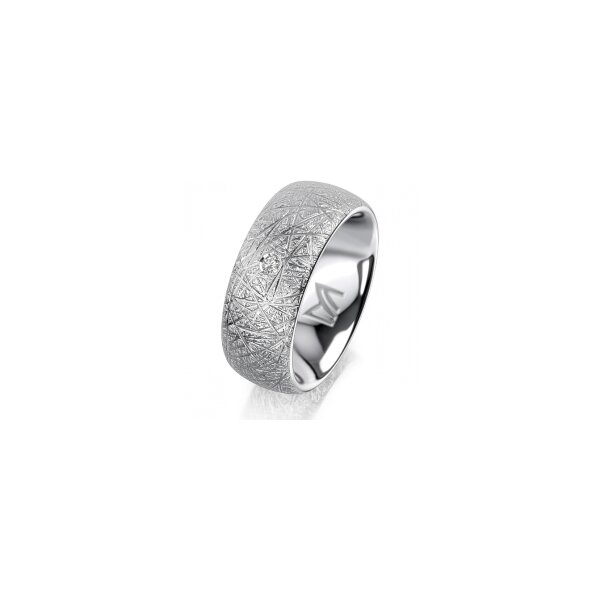 Ring 18 Karat Weissgold 8.0 mm kristallmatt 1 Brillant G vs 0,025ct