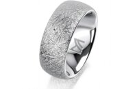Ring 18 Karat Weissgold 8.0 mm kristallmatt 1 Brillant G...