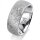 Ring 18 Karat Weissgold 8.0 mm kristallmatt 3 Brillanten G vs Gesamt 0,080ct