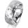 Ring 18 Karat Weissgold 8.0 mm diamantmatt 3 Brillanten G vs Gesamt 0,080ct